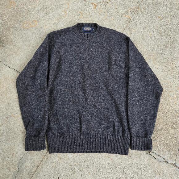 Vtg PENDLETON WOOLEN MILLS Earthtone Outdoors Washable Wool Sweater Med Flaws - Picture 1 of 7